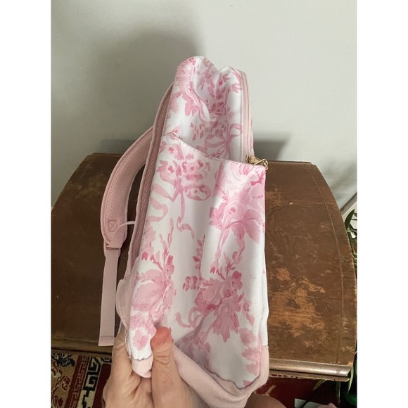 LoveShackFancy Pink Damask Backpack Pottery Barn Teen NWOT Mono Removed XL - Picture 3 of 6